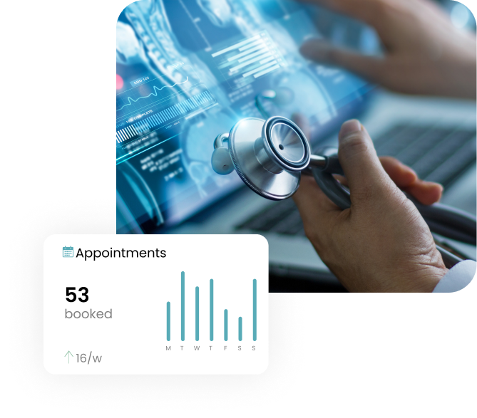 Weekly bar chart, with number of appointments booked