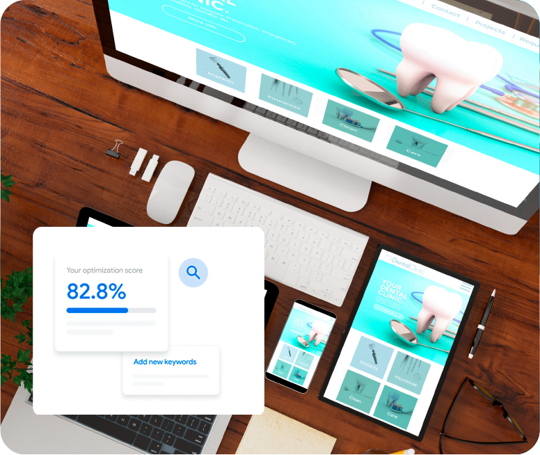 On-page optimization score for dental practice